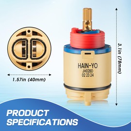 Enhon Pressure Balance Ceramic Disc Cartridge Replacement for OP-340009, Faucet Cartridge Replacement Compatible with Olympia Tub and Shower Valves