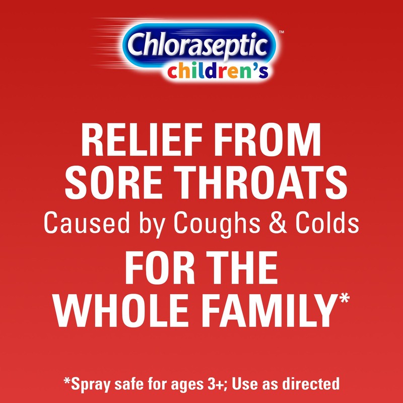 Chloraseptic Children's Sugar-Free Sore Throat Spray, Cherry-Licious, Soothes Throat Pain