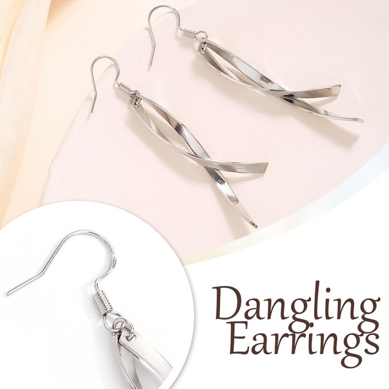 Campsis Silver Dangle Earrings for women, Leverback Hook Earrings