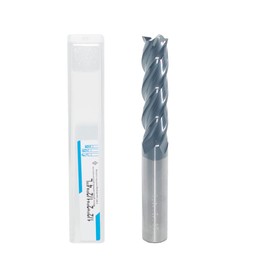 JIANXING 1/2" Extra Long Carbide Square End Mill for Alloy Steels/Hardened Steels, 4" Overall Length End Mill Bits, 4 Flute HRC 55 Deg AlTiN Coating, CNC Router Bits (1 Pieces)