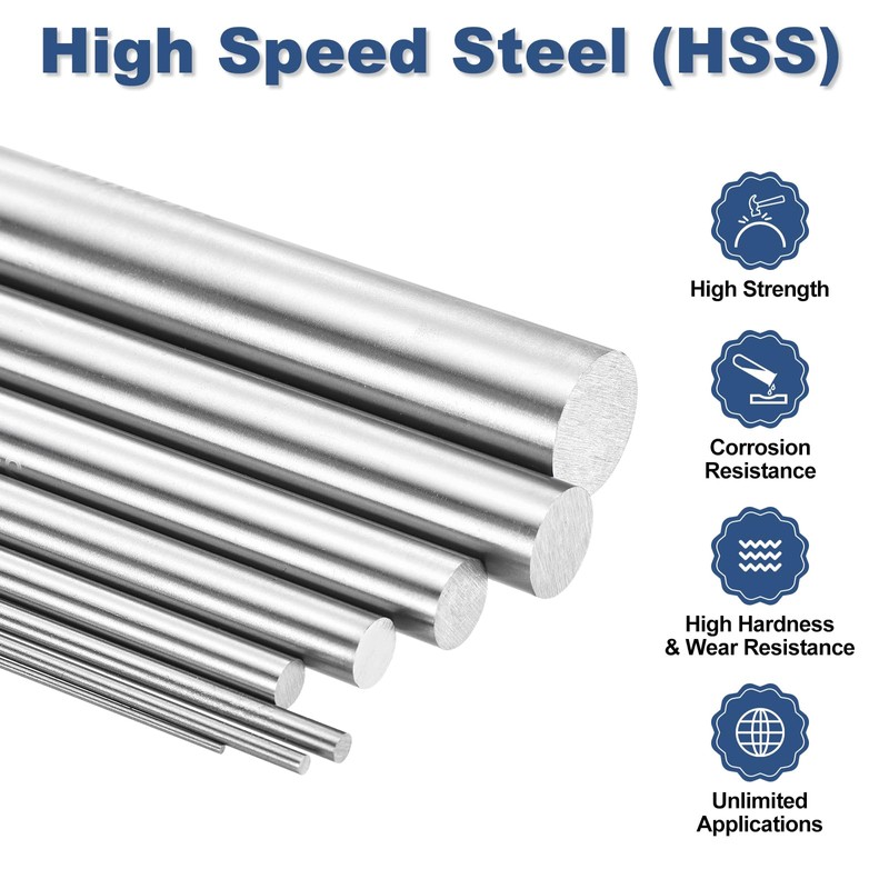 sourcing map 2Pcs Round Steel Rods, 13.5mm x 100mm SKD11