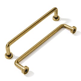 khtumeware 10 Pack Burnished Antique Brass Cabinet Pulls 5" Hole Center Classic Vintage Drawer Handles Kitchen Cupboard Bathroom Dresser Cabinet Hardware