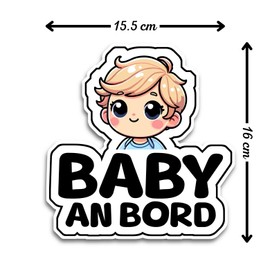 Baby on Board Sticker Car, Baby Car Sticker, Baby on Board Sticker 16 x 15.5 cm, Weatherproof and UV-Resistant Sticker Car, Sticker Baby and Car Baby for Safe Drives with Your Child