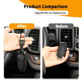 Hoolcar Key Fob Cover with 3 Buttons Key Fob Protector Shell Zinc Alloy Key Chains Compatible with Ford Explorer Fusion Escape Edge Expedition F150 F250 F350 F450 F550 Maverick Mustang
