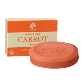Madina Carrot Soap - Carrot Seed Oil & Shea Butter, Moisturizing & Anti-Aging Soap for Skin Tone & Elasticity, Vegetable-Based & Halal Certified - (6 Pack, 3.5 oz Each)