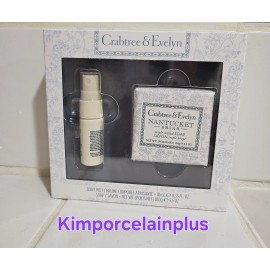 Crabtree & Evelyn NANTUCKET BRIAR Tripple Mild Soap & Body Mist Travel Size Set