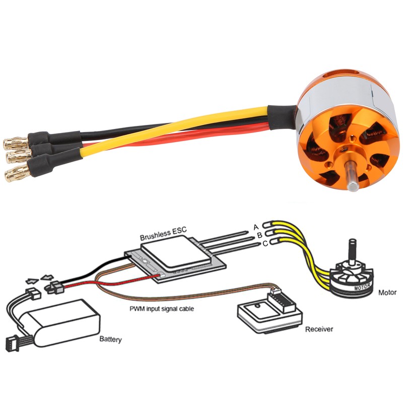 D2826 Brushless Motor with Adapter RC Motor Replacement for RC