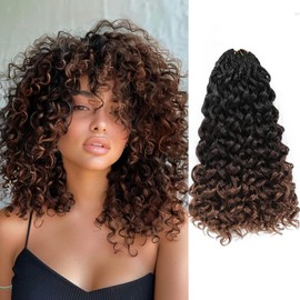 Gogo Curl Crochet Hair Short Curly Crochet Braids for Black Women Pre Looped Ocean Wave Crochet Hair Extensions Water Wave Crochet Braiding Hair 10 Inch