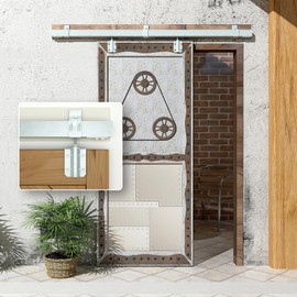 DIYHD 8FT Raw Material Galvanized Box Track Sliding Barn Door Hardware for Exterior Barn Door,1 Piece 8FT Track,Fit MAX Door Width 48in,MAX Load 300lbs