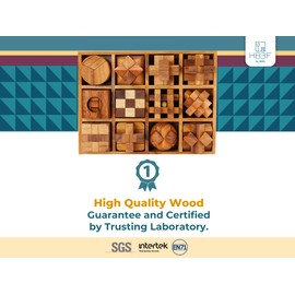 BSIRI Wooden Puzzle Box Set (12 Games) - Challenging Brain Teasers and 3D Puzzles for Adults, Interlocking Games for IQ Test, Ideal for Patio Decor and Unique Gift for Chistmas