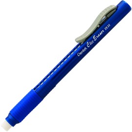 Pentel Clic Eraser Grip, Retractable Eraser, Blue Barrel, Box of 12 (ZE22C)