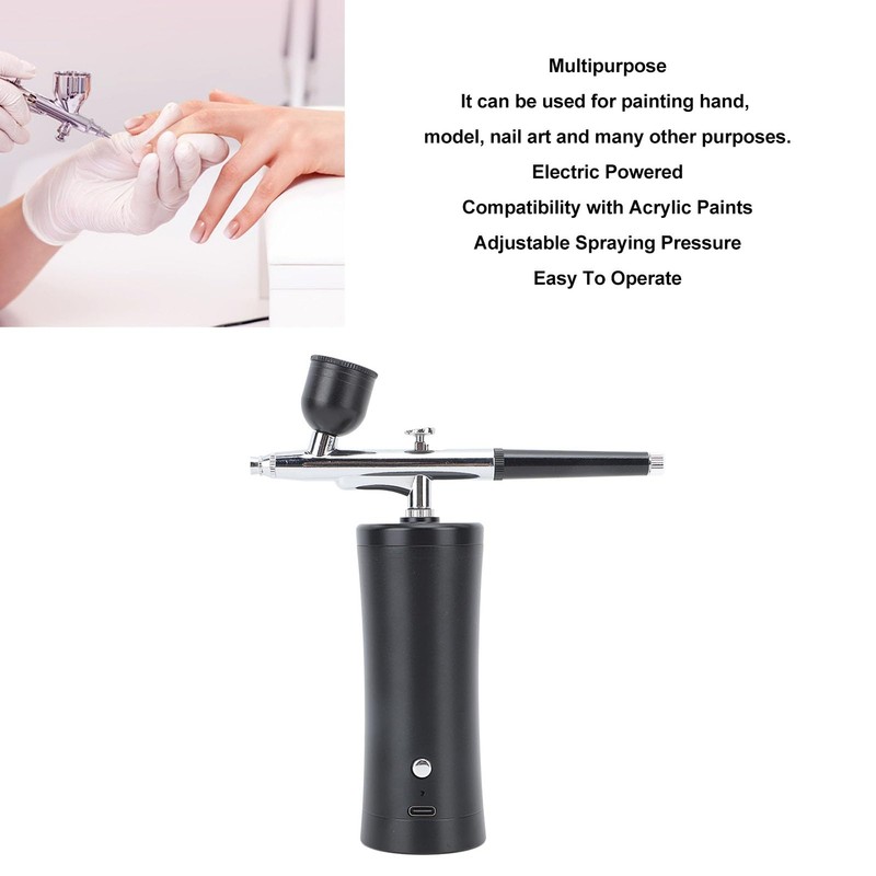 Cordless Airbrush Kit, Electric Adjustable Pressure Multifunctional 30PSI Airbrush Set