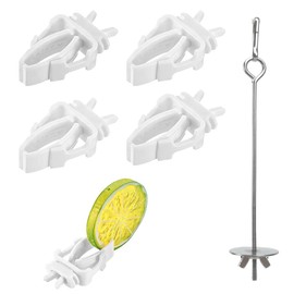 FIMWOLZ 4 Pcs Bird Cage Feeder Holder Plastic Bird Cage Feeder Clips Parrot Fruit Vegetable Clips with 1 304 Fruit Fork 17.5 cm Cockatoos Macaws Cockatiels