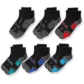 Fruit Of the Loom Boys' Everyday Active Ankle Socks (12 Pack), Black, Large
