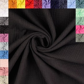 fingsi 5001 Muslin Cotton Fabric Sold by the Metre Coupon (Black, 0.5 m) + 23 Other Colours