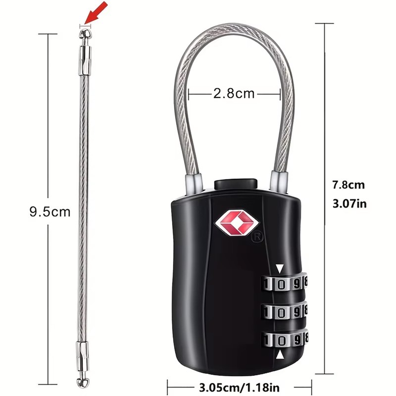 EVRU TSA Luggage Locks, [2 Pack] 3-Digit Security Suitcase Locks,