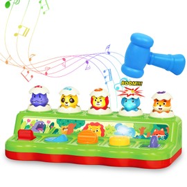 AKILION 1 2 Year Old Toys for Boys Girls Birthday Gift, Pop Up Baby Toys 6-12-18 Months, Learning Educational Montessori Toys for Toddlers, Musical Animal Eggs Toy with Music & Light, Kids Toys 1 Year