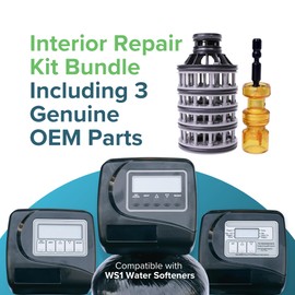 Clack WS1 Interior Repair Kit Bundle - Genuine OEM Parts Including Spacer Stack (CV3005), Downflow Piston (V3011), and Regeneration Piston (V3174) for WS1 Water Softener