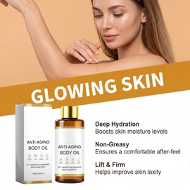 ZIXGIAH Anti-Aging Body Oil for Skin Tightening, Lightweight, Non-Greasy Moisturizer for Deep Hydration & Firming Support – Fast-Absorbing Glow Oil for Face, Arms, Belly & Feet, 100ML /1pcs