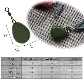 Croch Carp Accessories Set of 10 4 Different Sizes with Swivels for Carp Fishing