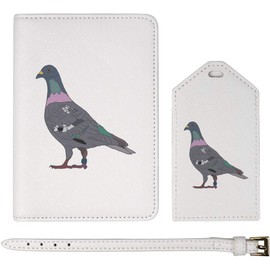 Azeeda 'Racing Pigeon' Passport Cover & Luggage Tag Travel Set (PA00028762)