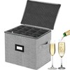 VERONLY Champagne Flute Storage Box with Dividers, Champagne Glass Storage