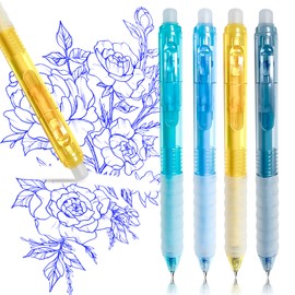 Xiaocanglan Erasable Ballpoint Pen, Rollerball Pen, Erasable, Pack of 4, Blue Erasable Pen, 0.5 mm Erasable Rollerball Pen, Students, Gift, School, Office Supplies,