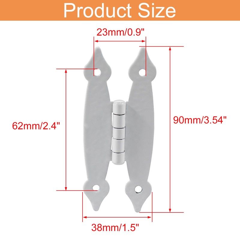 Kyuionty 12 Pack H-Shape Cabinet Hinges, Hammercraft Flush Door Hinge