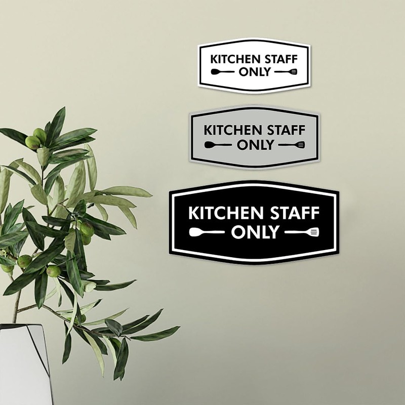 Signs ByLITA Fancy Kitchen Staff Only Spatula Graphic Sign (Black
