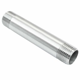 Hordion Stainless Steel Nipple Pipe Fittings, 1/2" NPT X 1/2" NPT Male Threaded Cast Fittings, 4" Tube Sleeve Extension Connector