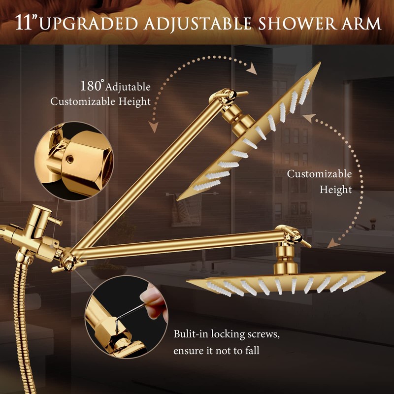 Beekim 12'' Shower Head with Handheld, High Pressure Rainfall Shower