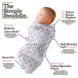 Henry Hunter Baby Swaddle Cocoon Sack | The Simple Swaddle Cloths for Newborns | Soft Stretchy Comfortable Cotton Swaddle Blanket 0-3 Months, Pack of 3 (Flower, Owl, Light Heather), Flower | Owl |