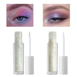 Liquid Glitter Eyeshadow 2pcs,Glitter Eyeshadow Makeup Kit,Shimmer Liquid Eye Shadow Stick,Waterproof Long Lasting Shiny Colorful Glitter Eye Shadow for Women Girls (#01#03)