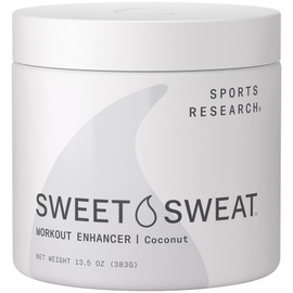 Sports Research Sweet Sweat Coconut Workout Enhancer Gel - Maximize Your Exercise & Sweat Faster - 13.5oz Jar