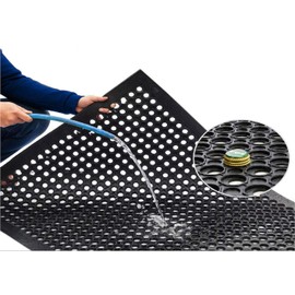 uyoyous 83x35 Non-Slip Rubber Drainage Mat Anti-Fatigue Drainage Rubber Mat Non-Slip Restaurant Bar Floor Mat Commercial Kitchen Drainage Utility Floor Mat Wet Area Use