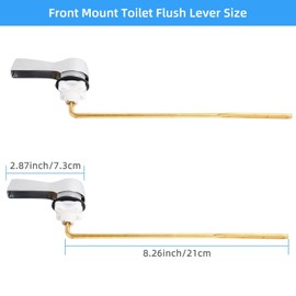 Hygie Rinse 2PCS Universal Toilet Handle Replacement, Front Mount Toilet Flusher Lever with Stainless Steel Flapper Chain, Toilet Repair Kit, Chrome