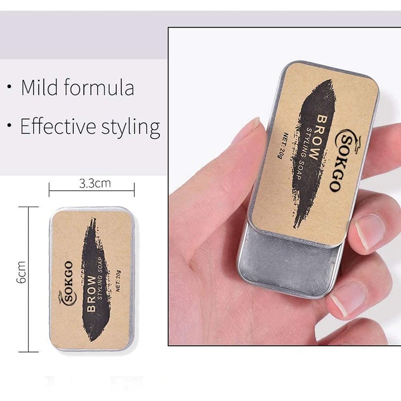 Sokgo Jabón de cejas 3D transparente de larga duración natural