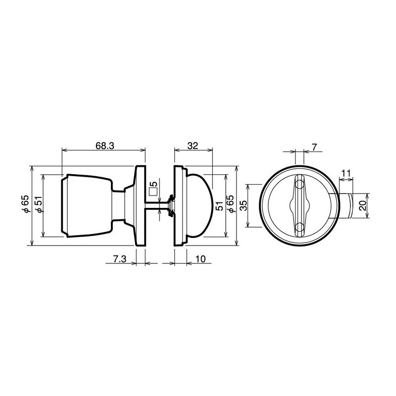 KAWAGUCHI 技研 Indoor Door Knobs DIY T2 High Speed Steel