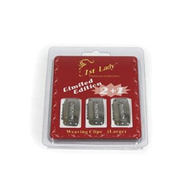 1st Lady © (36 Pieces) (Sizes: Small, Medium, Large) U Shape Steel Snap Weaving Clips For Feather Hair Extensions Wigs Weft (Colors: Black, Brown, Blonde, Silver (Large (35mm x 15mm), Silver)