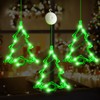 LYUBASA - 3 luces LED con forma de árbol de Navidad alimentadas con pilas, luces verdes para decoración de Navidad en interiores y exteriores