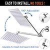 HarJue High Pressure Large Stainless Steel Square Rain ShowerHead With