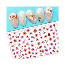 Generic Flower Nail Sticker Geometric Figure Rose 'My Life My Rules' Words F775 Nail Wraps Art Stickers Manicure Supplies for Women for Home Nails Full Long Lasting Easy Apply and Remove