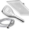 Dream Spa Ultra-Luxury 9" Rainfall Shower Head/Handheld Combo. Convenient Push-Button