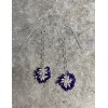 Handmade Sterling Silver Amethyst Dangle Earrings, Drop Earrings, February Birthstone