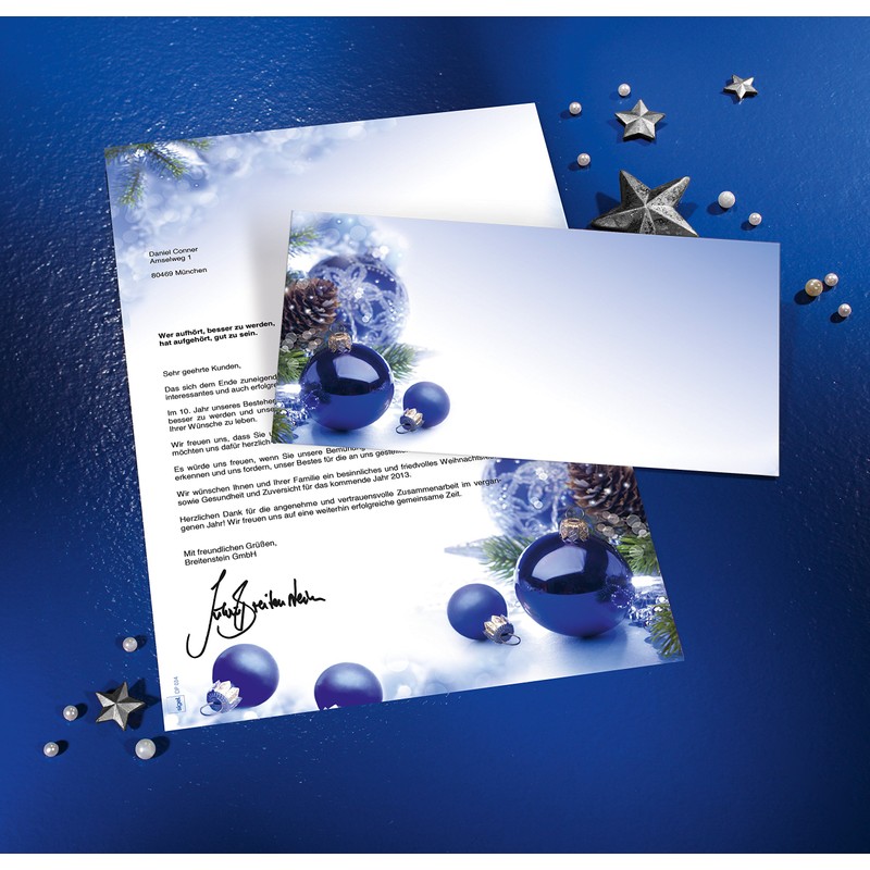 SIGEL DP034 Christmas writing paper "Blue Harmony", A4, 90 gsm,
