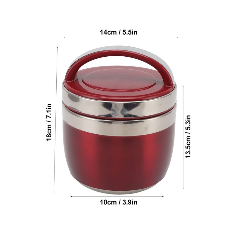 DAUERHAFT Insulated Food Container, Thermal Lunch Box, 304 Stainless Steel
