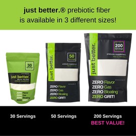 Prebiotic Fiber Supplement for a Healthy Gut | Fiber Powder with Zero Grit Zero Taste and No Bloating or Gas | Feel Full Faster | Keto Non-GMO Gluten Free Vegan 200 Servings