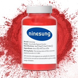Ninesung Red Pigment Powder, Red Iron Oxide Powder, Red Concrete Pigment Powder, Red Grout Colorant, Color Dye for Cement Clay Wood Stain Putty Epoxy Resin (Red,8 Ounces)