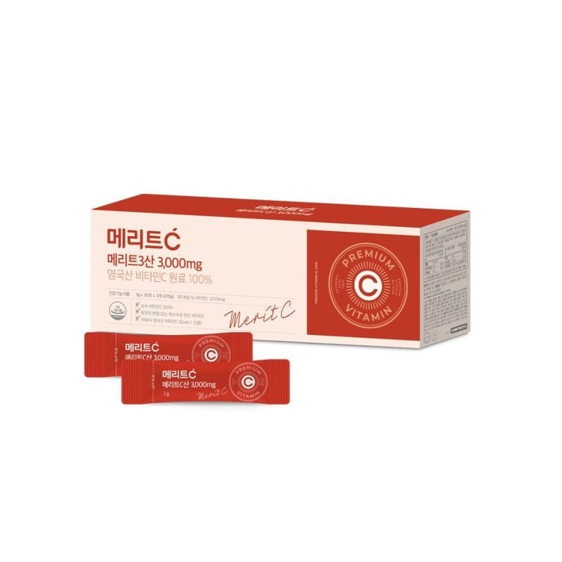 Huons 휴온스 메리트C산 3000mg 고함량 영국산 DSM 비타민C 3개월분 90포