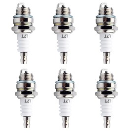 Wjelet 6Pcs Spark Plug L7T, Compatible with BPMR7A, Champion CJ8, RCJ6Y, RCJ7Y and More, Perfect Fit for Stihl, Husqvarna Chainsaws, Lawnmowers, Trimmer Spark Plug Replacement